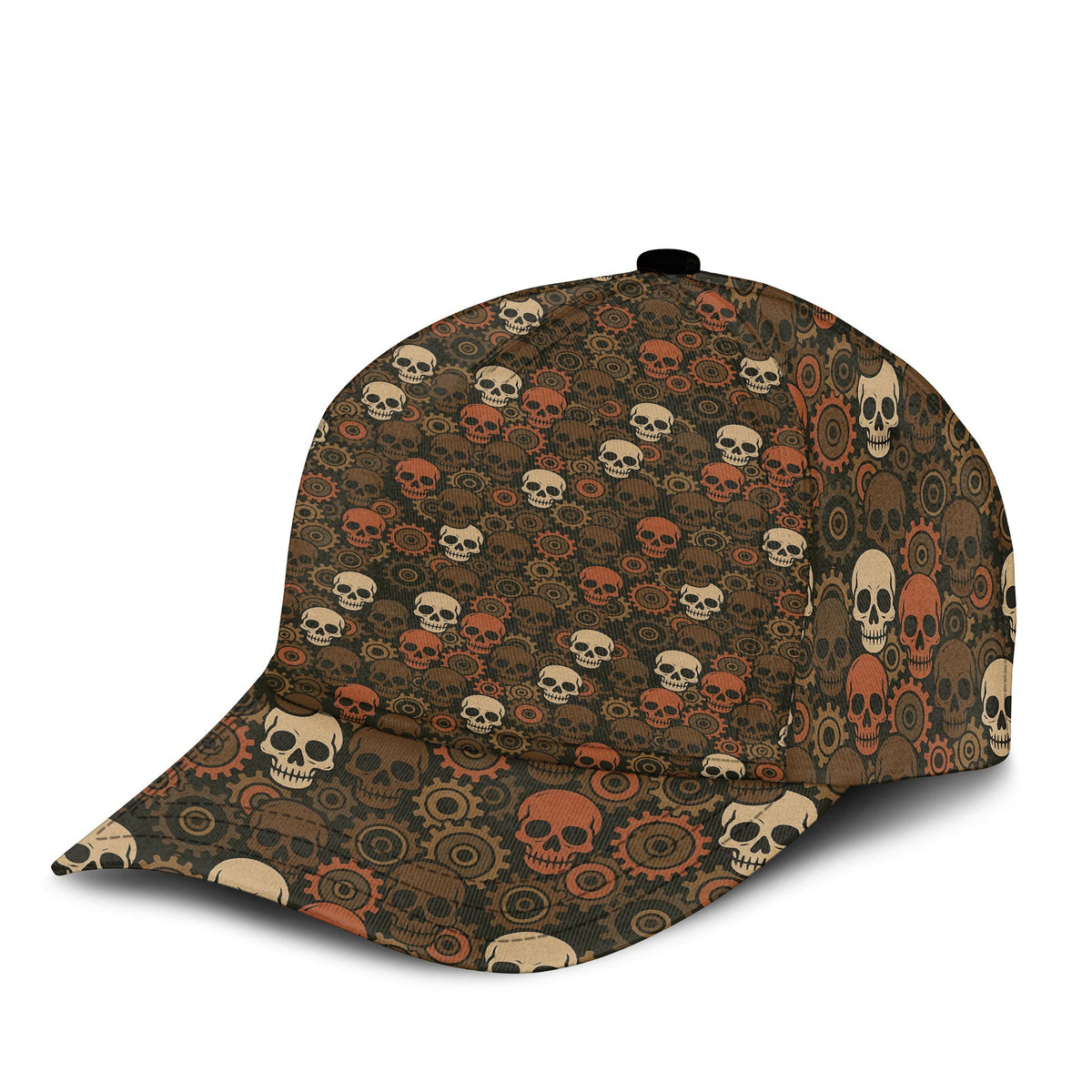 Personalized Mechanic Shirt, Skulls and Gears Pattern, All Over Printed, Gift For Men