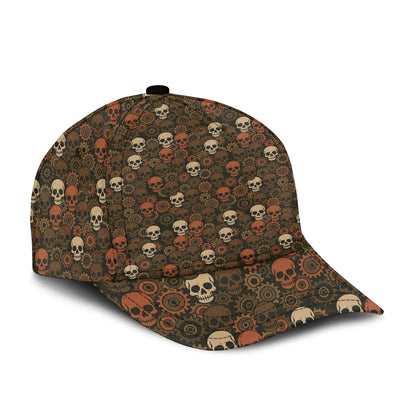 Personalized Mechanic Shirt, Skulls and Gears Pattern, All Over Printed, Gift For Men