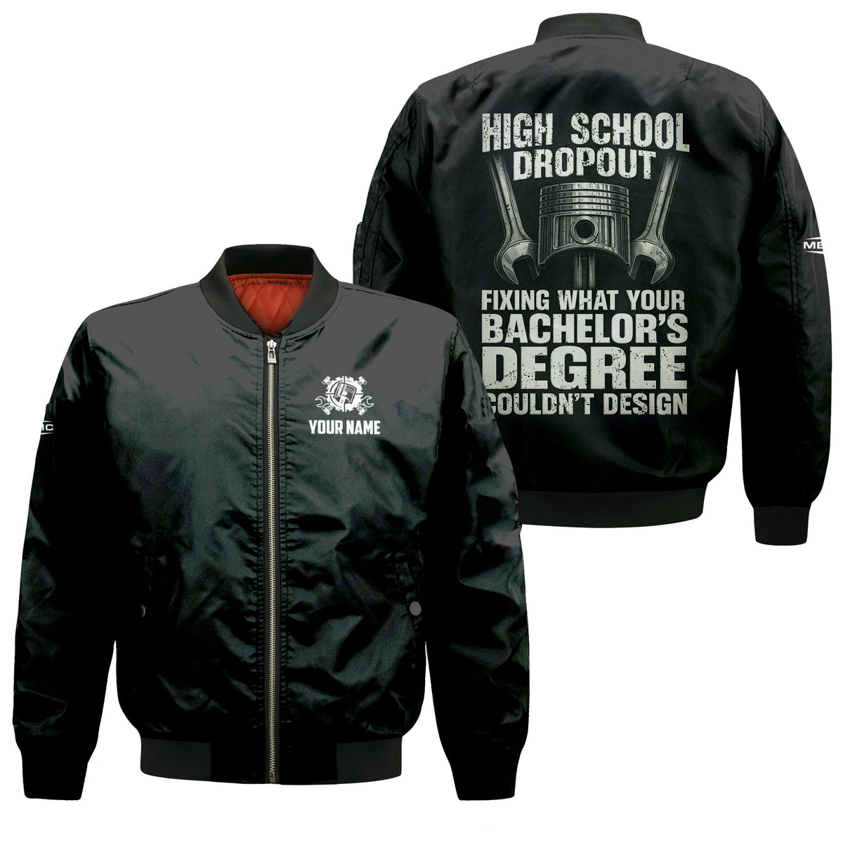 Personalized Mechanic Shirt, High School Dropout Fixing What Your Bachelor's Degree Couldn't Design, Gift For Men