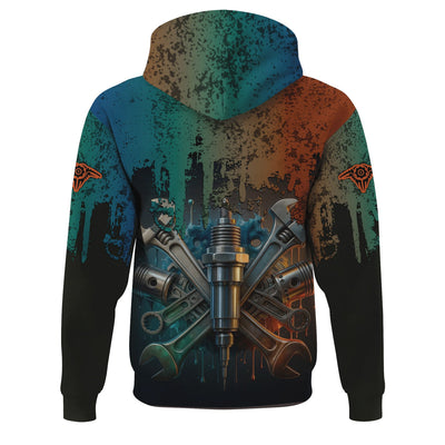 Personalized Mechanic Shirt, Colorful Wrenches Piston and Spark Plug Design, Gift For Men