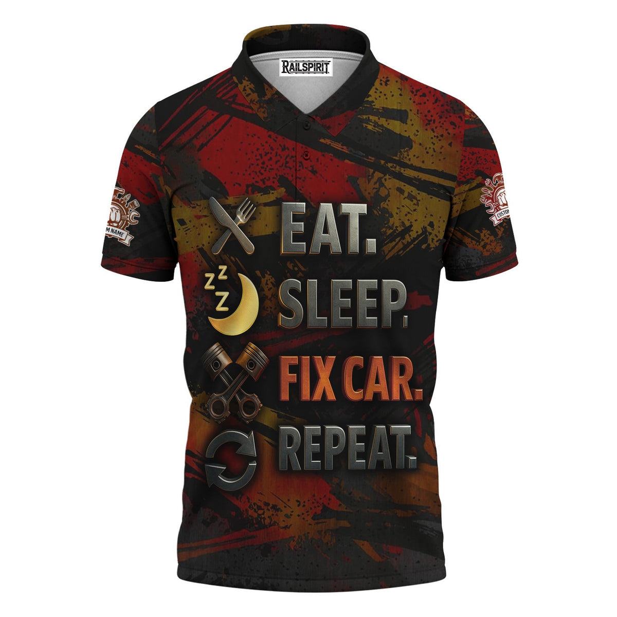 Personalized Mechanic Shirt, Eat Sleep Fix Car Repeat, Funny Quote Design, Gift For Men