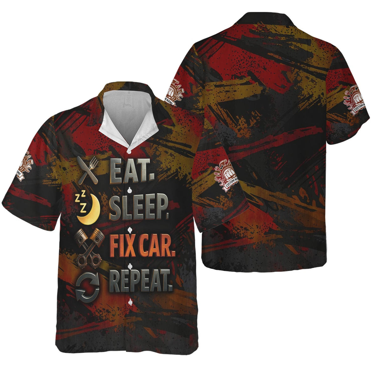 Personalized Mechanic Shirt, Eat Sleep Fix Car Repeat, Funny Quote Design, Gift For Men