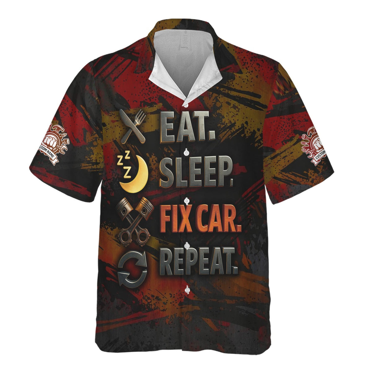 Personalized Mechanic Shirt, Eat Sleep Fix Car Repeat, Funny Quote Design, Gift For Men