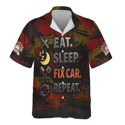 Personalized Mechanic Shirt, Eat Sleep Fix Car Repeat, Funny Quote Design, Gift For Men