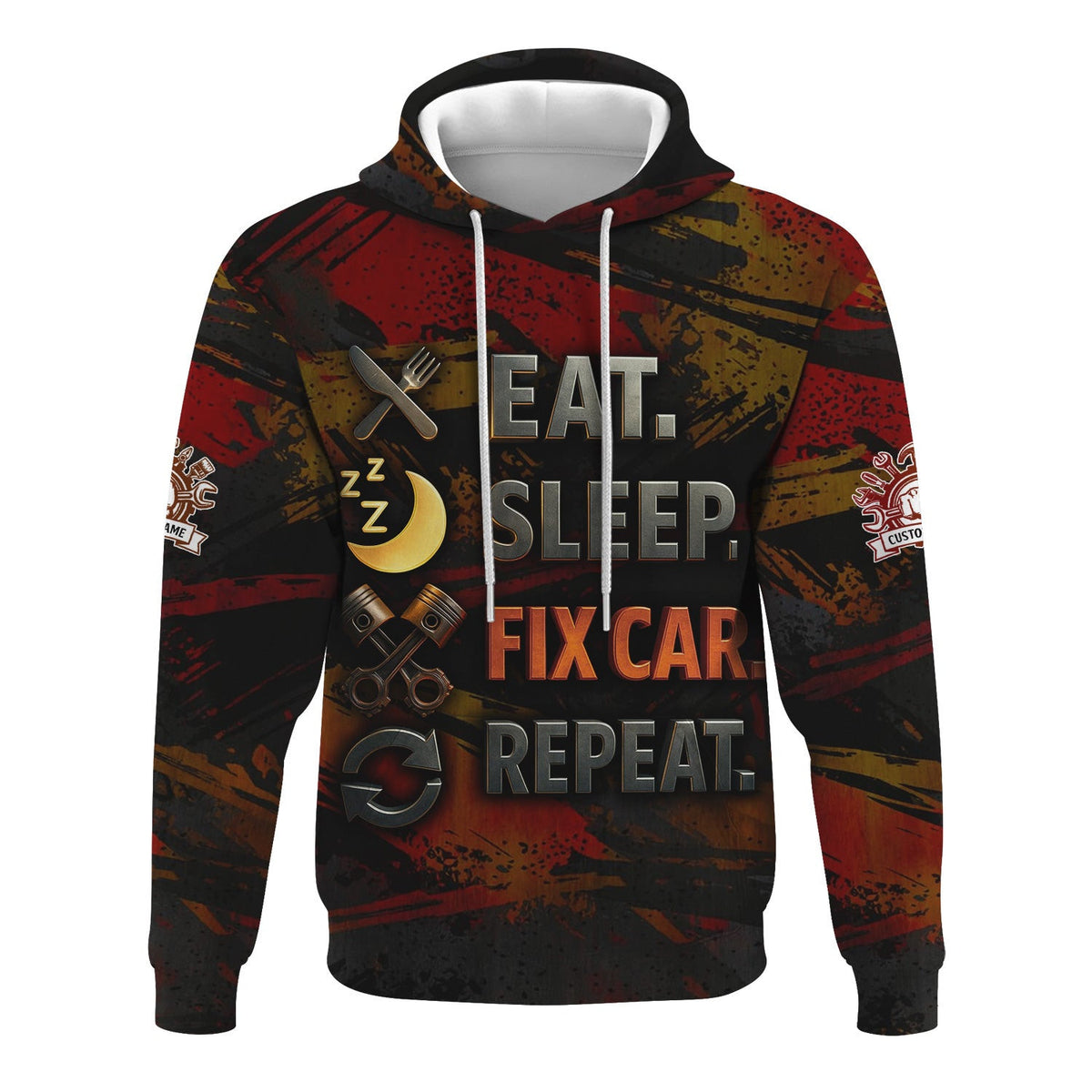 Personalized Mechanic Shirt, Eat Sleep Fix Car Repeat, Funny Quote Design, Gift For Men