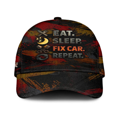 Personalized Mechanic Shirt, Eat Sleep Fix Car Repeat, Funny Quote Design, Gift For Men