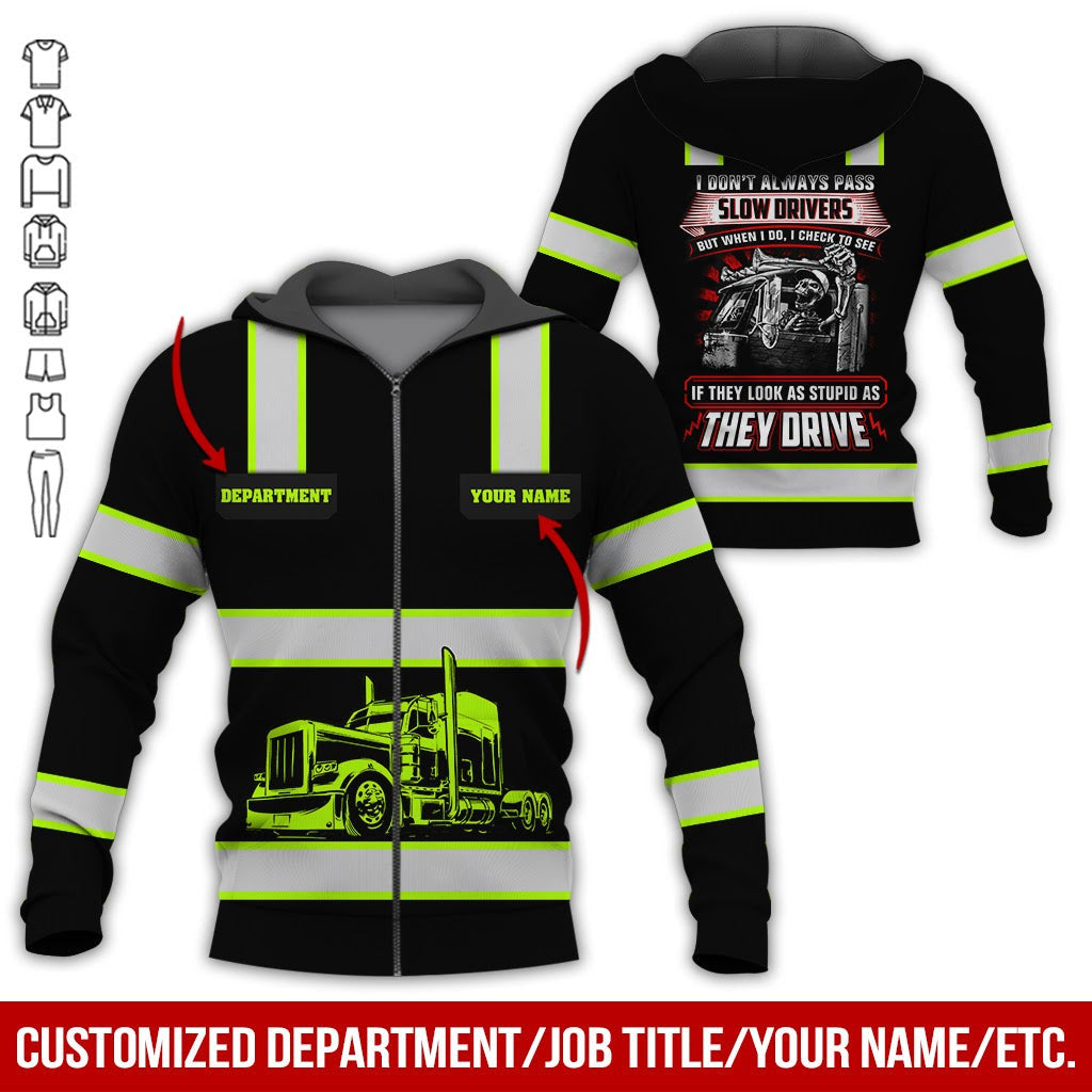 Custom Name Proud Trucker Uniform, Personalized Driver T-shirt for Trucking