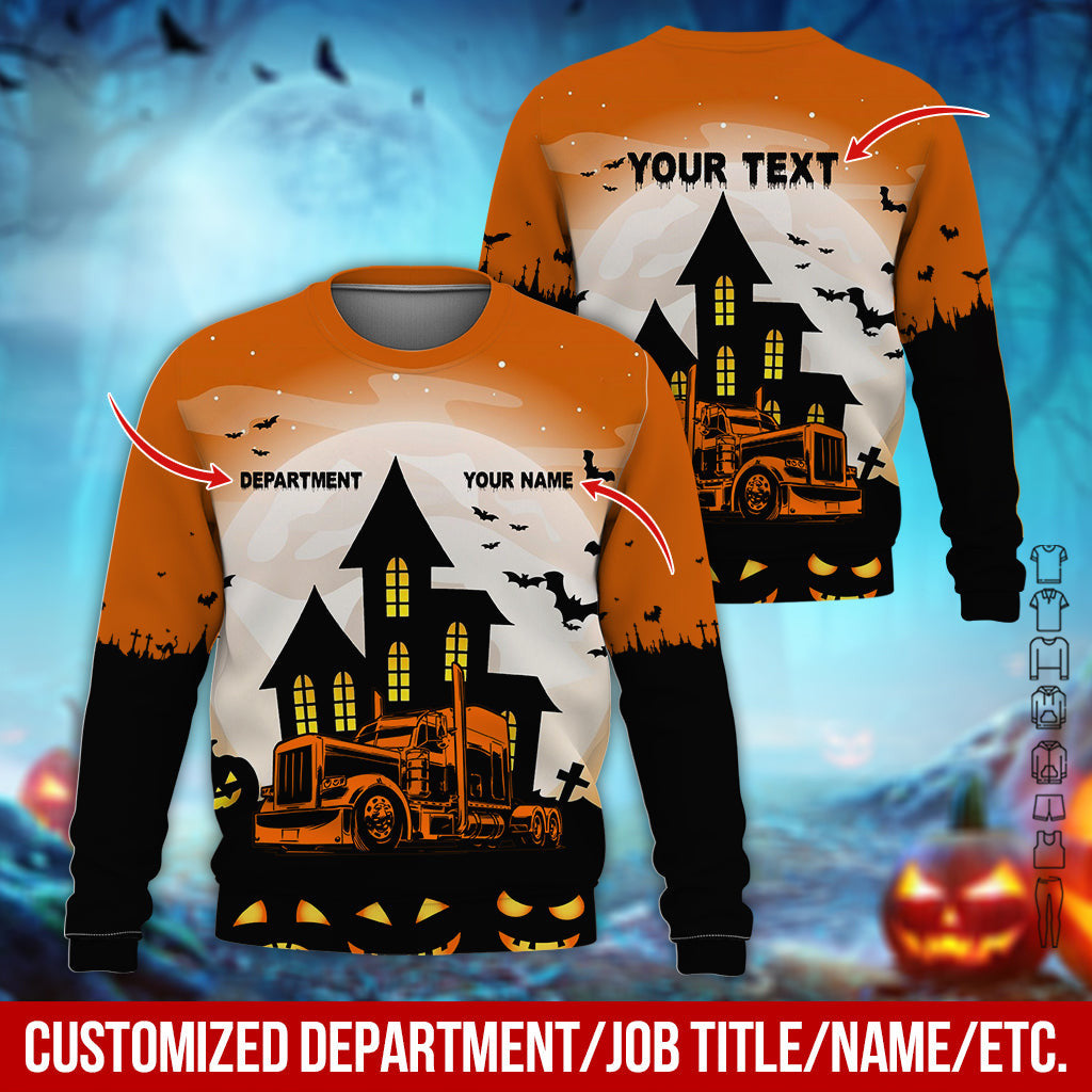 Personalized Name Trucker Halloween 3D Printed Clothes, Custom Driver Gear