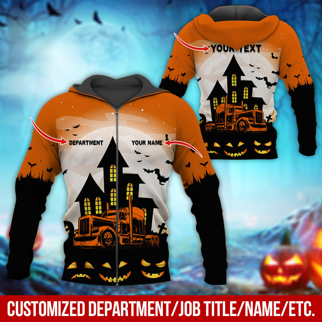 Personalized Name Trucker Halloween 3D Printed Clothes, Custom Driver Gear
