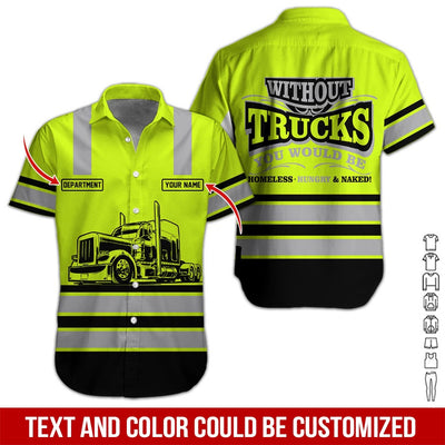 Custom Name Trucker Uniform, Personalized Truck Driver T-shirt for Men