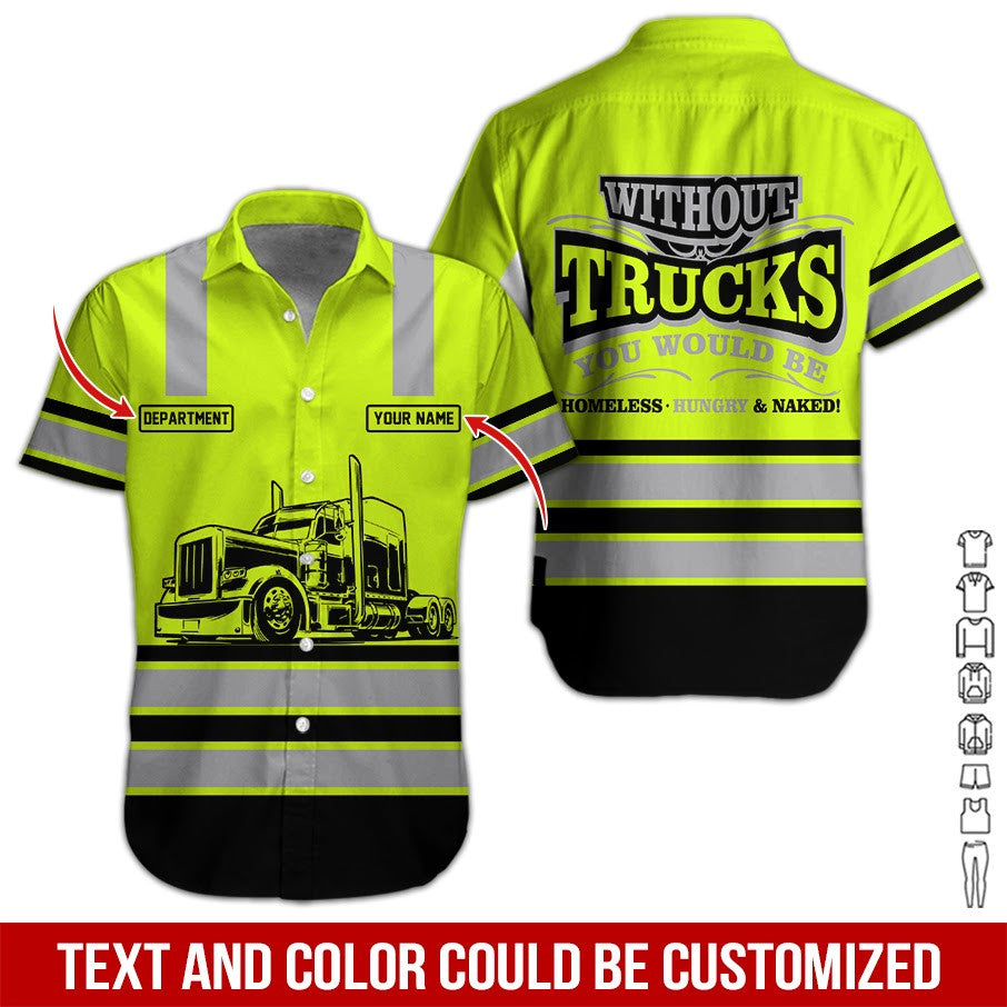 Custom Name Trucker Uniform, Personalized Truck Driver T-shirt for Men
