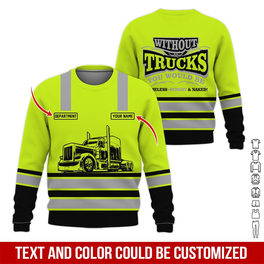 Custom Name Trucker Uniform, Personalized Truck Driver T-shirt for Men