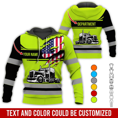Customized Name Semi Truck Uniform Printed Clothes, Custom Trucker T-shirt