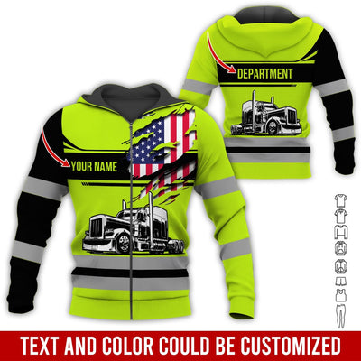Customized Name Semi Truck Uniform Printed Clothes, Custom Trucker T-shirt