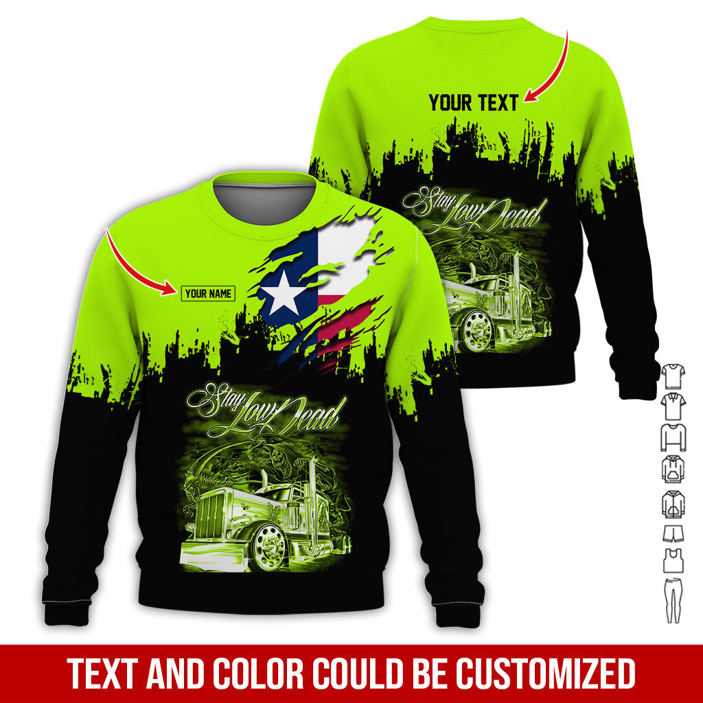 Custom Name and Text Semi Truck Uniform 3D Printed Clothes, Personalized Trucker T-shirt