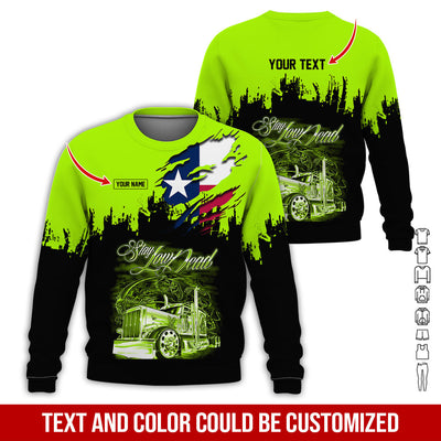 Custom Name and Text Semi Truck Uniform 3D Printed Clothes, Personalized Trucker T-shirt