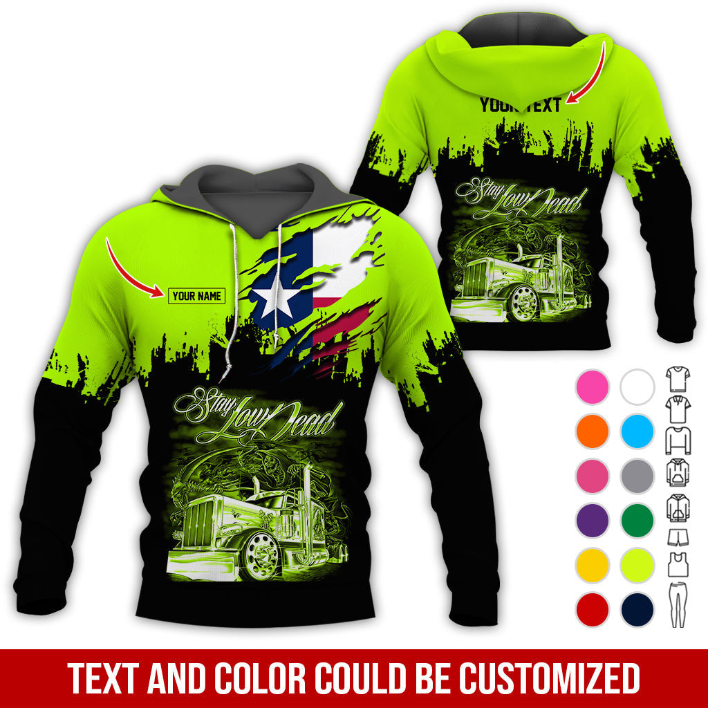 Custom Name and Text Semi Truck Uniform 3D Printed Clothes, Personalized Trucker T-shirt