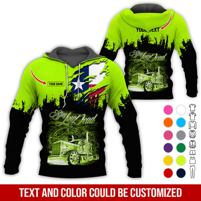 Custom Name and Text Semi Truck Uniform 3D Printed Clothes, Personalized Trucker T-shirt