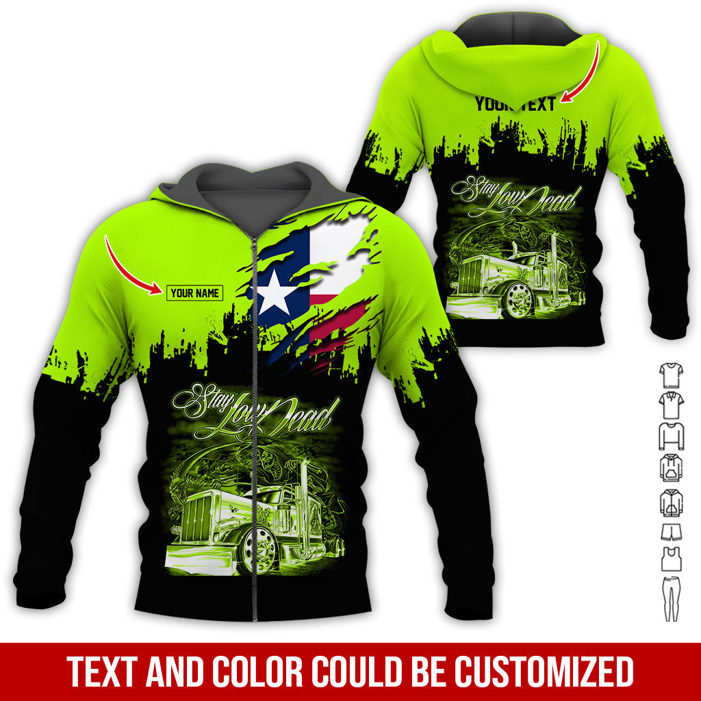 Custom Name and Text Semi Truck Uniform 3D Printed Clothes, Personalized Trucker T-shirt