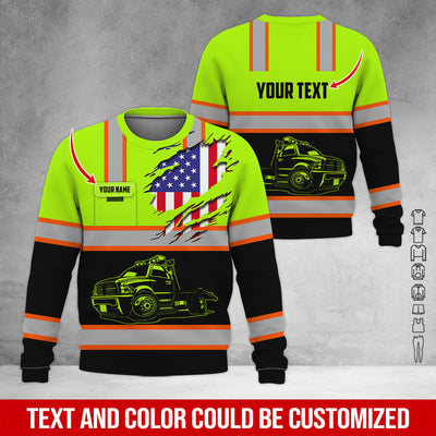 Custom Name Tow Truck Halloween 3D Printed Clothes, Personalized Tow Driver Gear