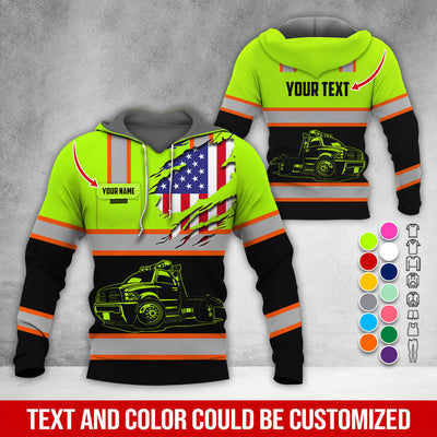 Custom Name Tow Truck Halloween 3D Printed Clothes, Personalized Tow Driver Gear