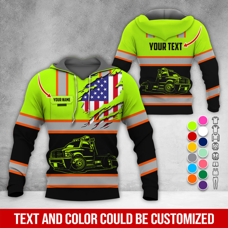 Custom Name Tow Truck Halloween 3D Printed Clothes, Personalized Tow Driver Gear