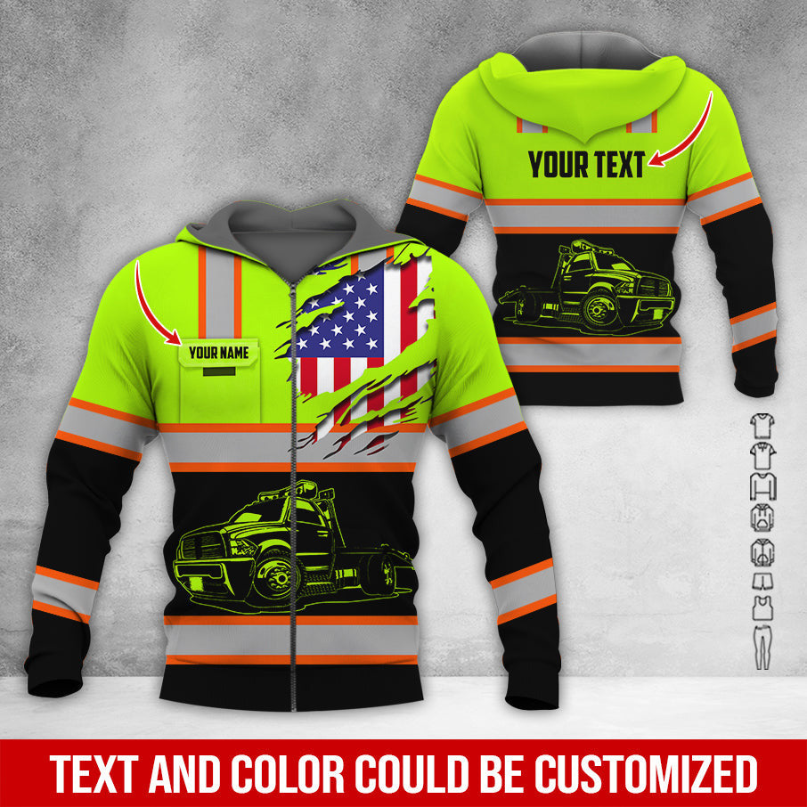 Custom Name Tow Truck Halloween 3D Printed Clothes, Personalized Tow Driver Gear