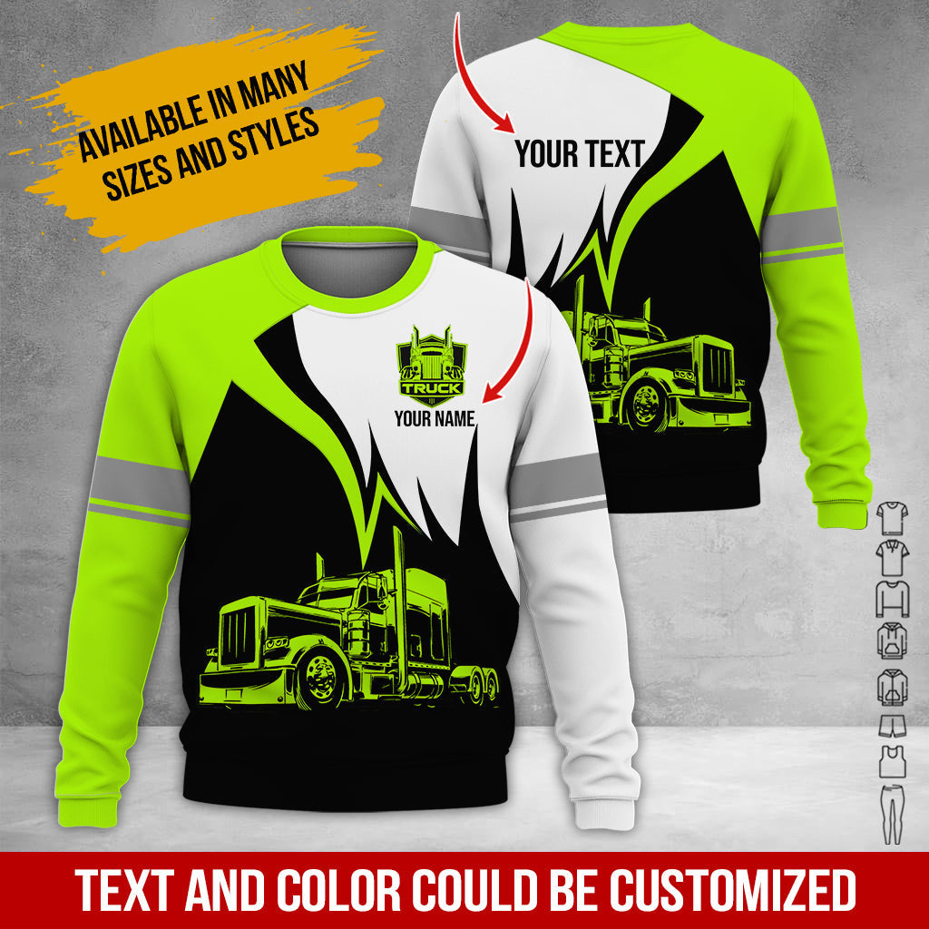 Custom Name Love Semi Truck Clothes, Personalized Trucker T-shirt