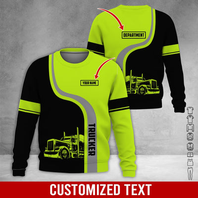 Custom Name Love Trucker Uniform Clothes, Personalized Truck T-shirt