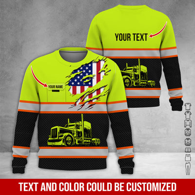 Custom Name Truck Driver Shirt, 3D Printed Pocket Design, Perfect Gift for Husband, Dad, or Grandpa Who Drives Trucks
