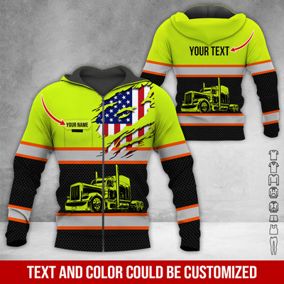 Custom Name Truck Driver Shirt, 3D Printed Pocket Design, Perfect Gift for Husband, Dad, or Grandpa Who Drives Trucks