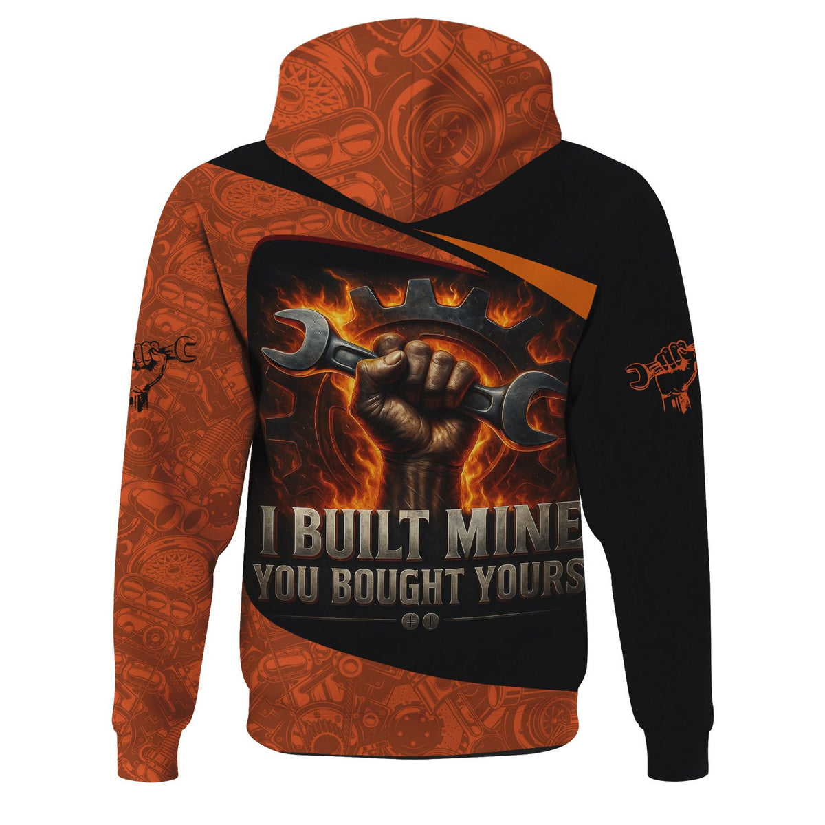 Personalized Mechanic Shirt, I Built Mine You Bought Yours, Flame Design, Gift For Men