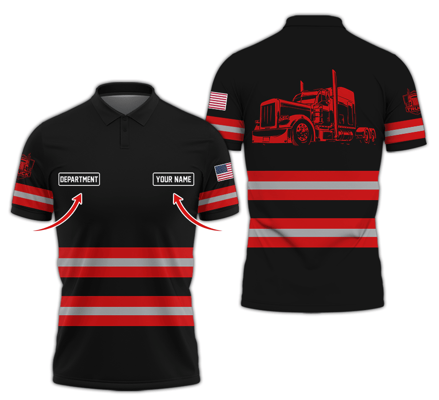 Custom Name Love Truck Shirt, Red Gift for Men, Husband, or Dad, Trucker Apparel For Men