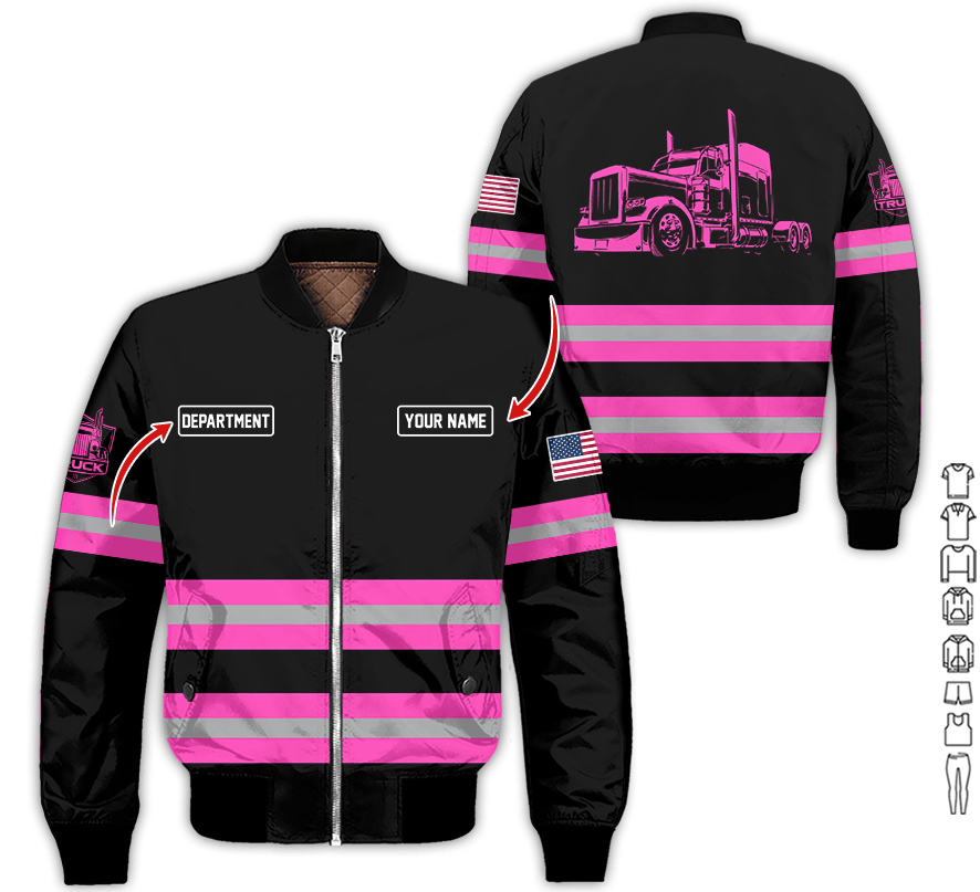 Custom Name Love Truck Shirt, Pink Gift for Men, Husband, or Dad, Trucker Apparel For Men