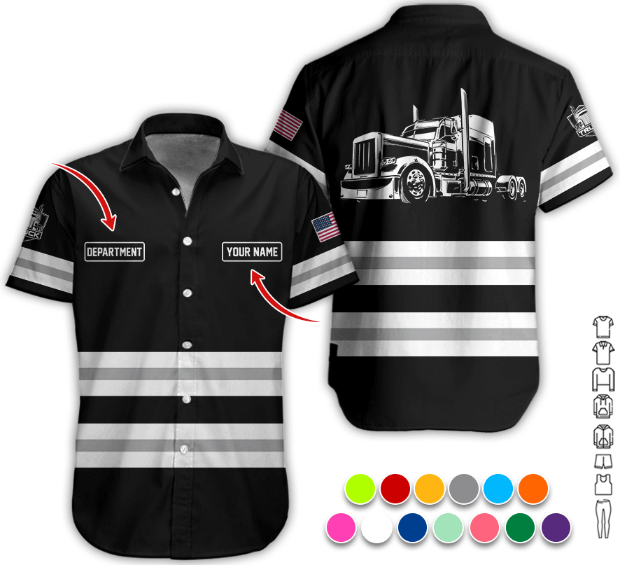 Custom Name Love Truck Shirt, White Gift for Men, Husband, or Dad, Trucker Apparel For Men