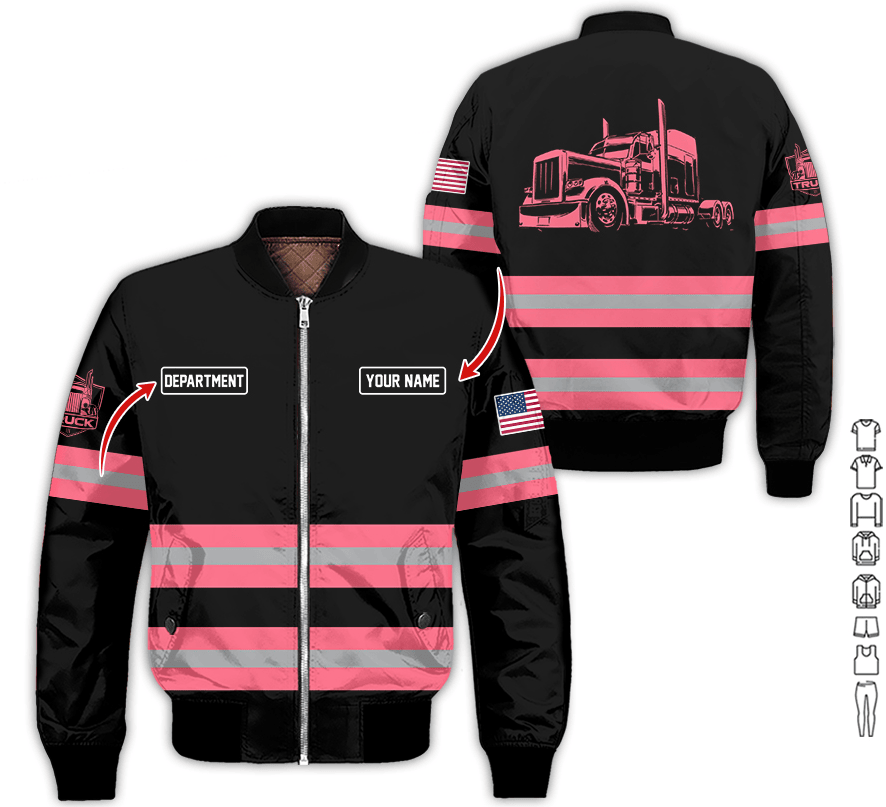 Custom Name Love Truck Shirt, Neon Pink Gift for Men, Husband, or Dad, Trucker Apparel For Men