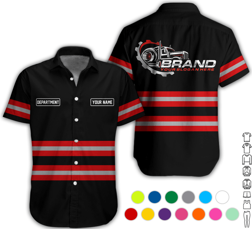 Trucker Shirt With Custom Name, Trucker Shirt In Red, Trucker Gift For Anniversary, Birthday, Size S to 5XL