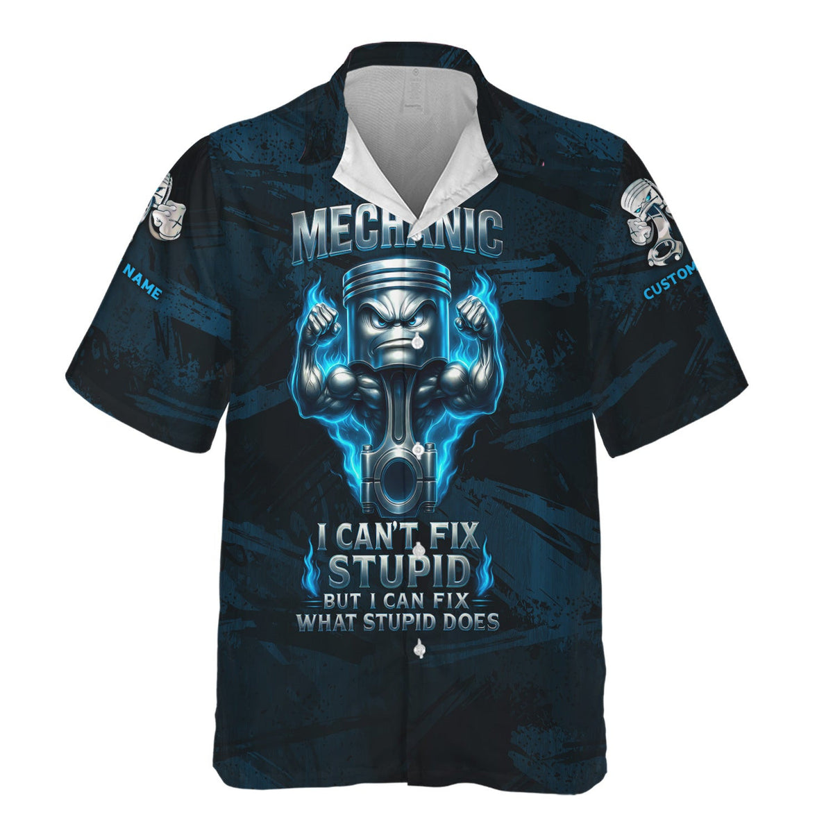 Personalized T-Shirt Mechanic I Can't Fix Stupid But I Can Fix What Stupid Does Muscle Piston Design Shirt For Mechanics