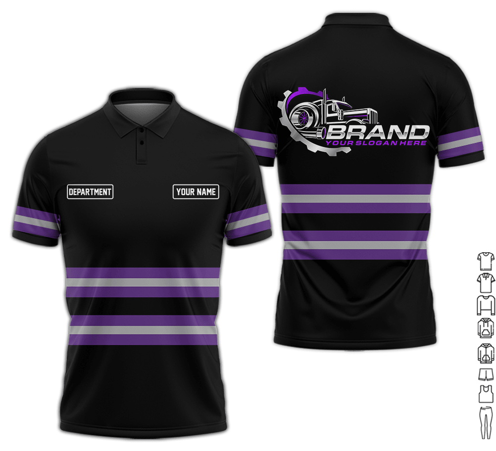Trucker Shirt With Custom Name, Trucker Shirt In Purple, Trucker Gift For Anniversary, Birthday, Size S to 5XL