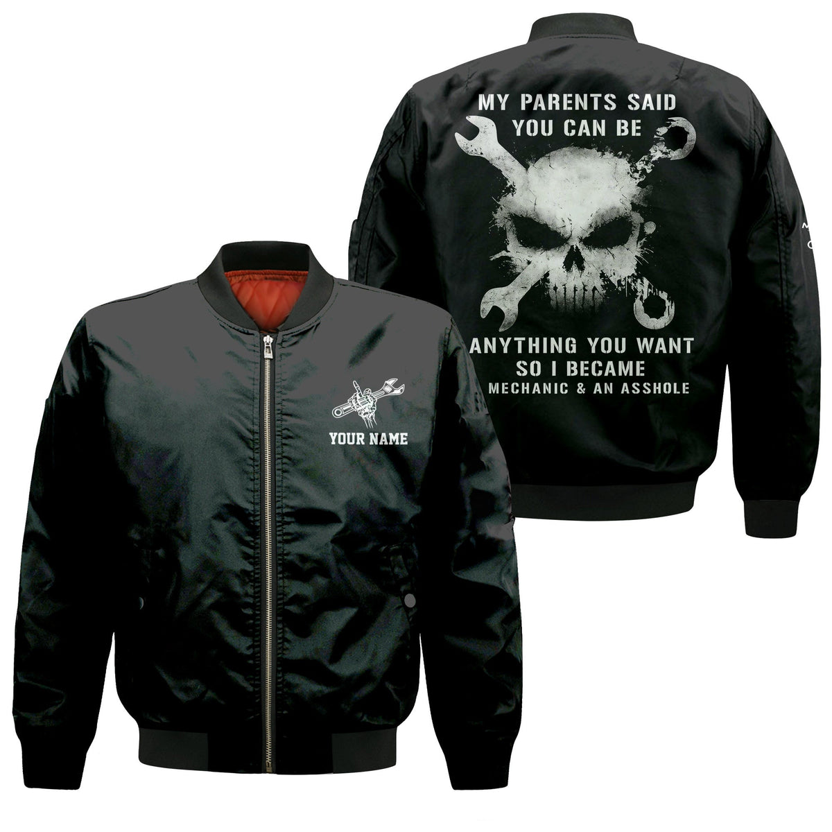 Custom Name Mechanic Shirt, Funny My Parents Said You Can Be Anything So I Became A Mechanic And An Asshole Shirt, Gift Car Repair Worker