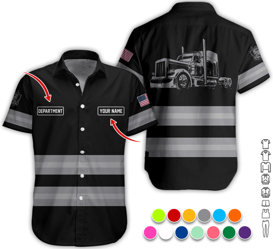 Custom Name Love Truck Shirt, Gray Gift for Men, Husband, or Dad, Trucker Apparel For Men