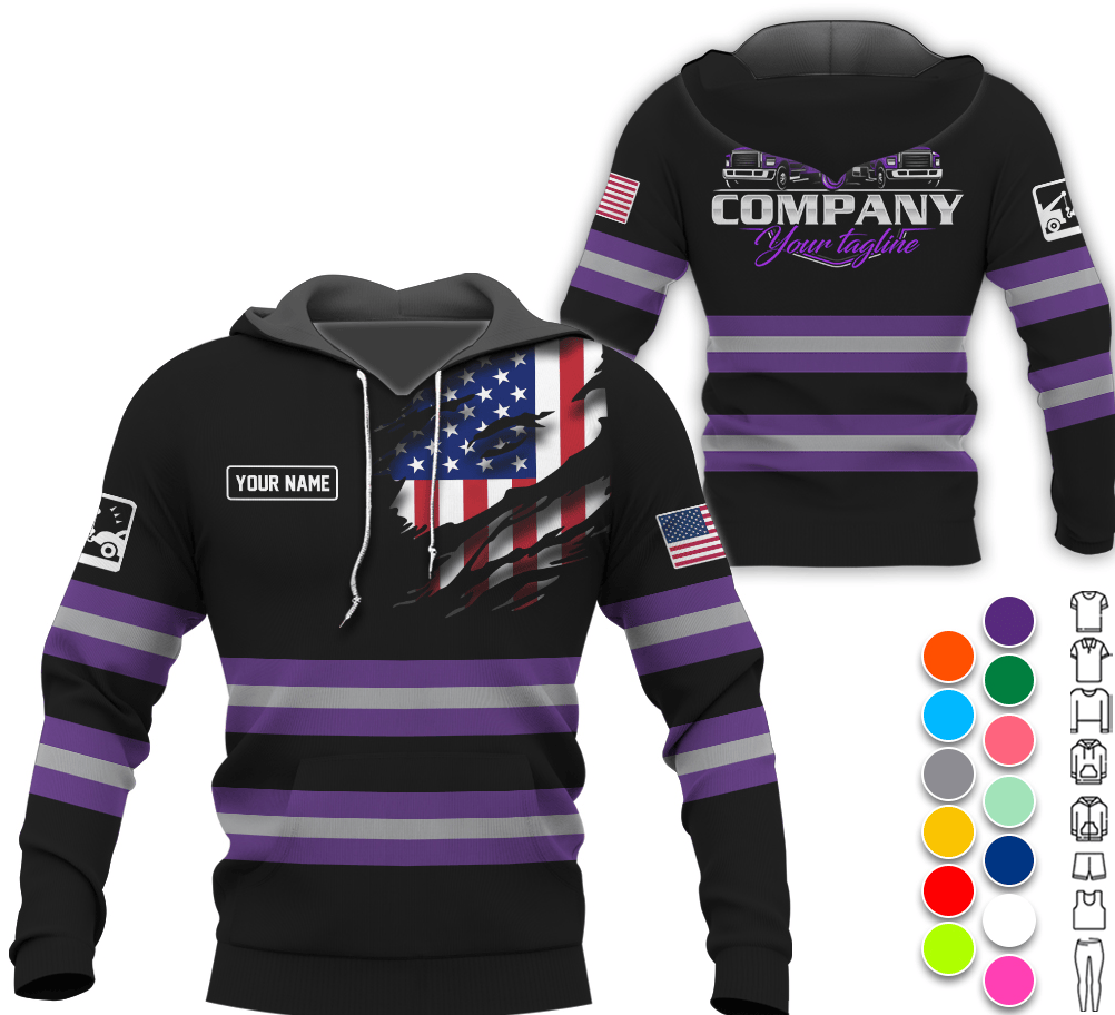 Custom Name Purple Shirt for Husband, Truck Driver, Long Haul CDL Gift, Diesel Mechanic Shirt, Apparel Trucker