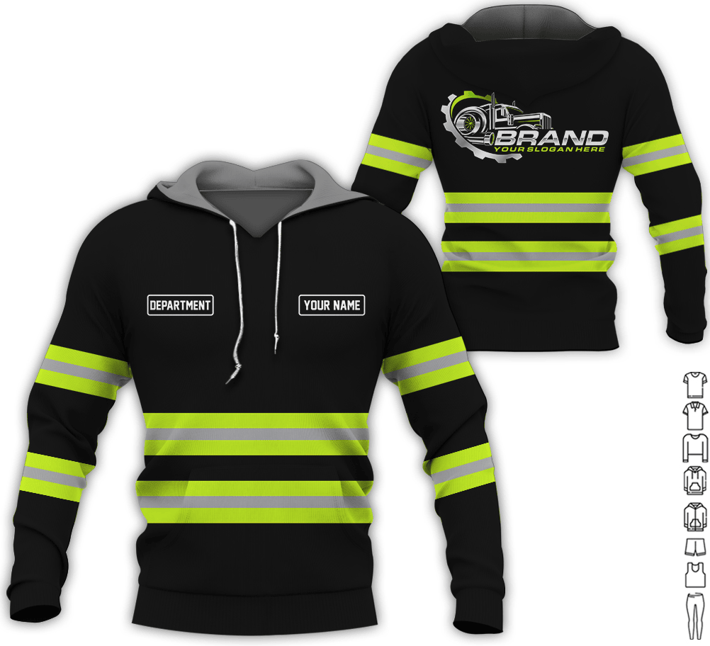 Trucker Shirt With Custom Name, Trucker Shirt In Yellow Green, Trucker Gift For Anniversary, Birthday, Size S to 5XL