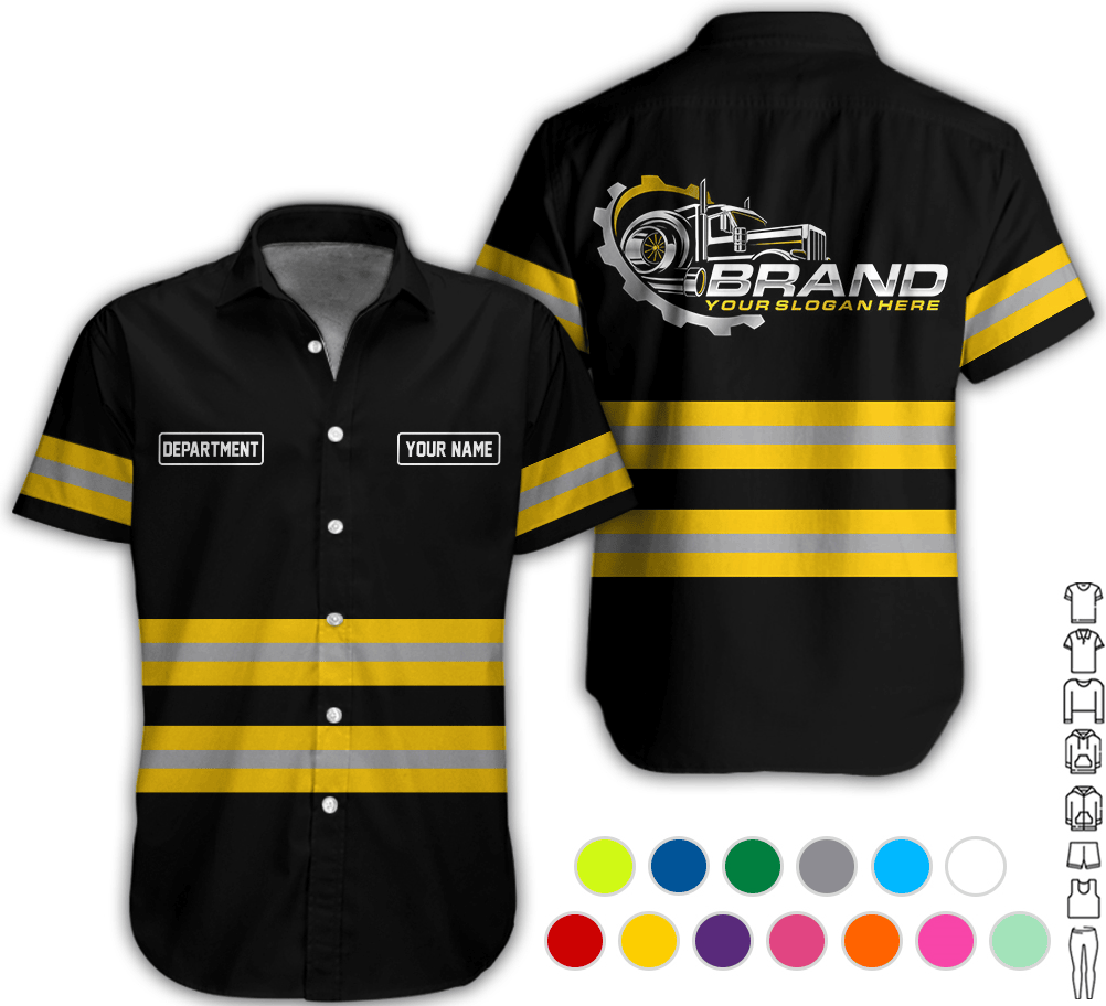Trucker Shirt With Custom Name, Trucker Shirt In Yellow, Trucker Gift For Anniversary, Birthday, Size S to 5XL