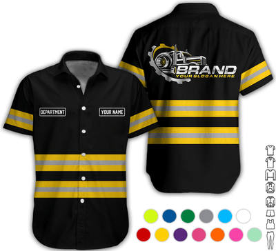 Trucker Shirt With Custom Name, Trucker Shirt In Yellow, Trucker Gift For Anniversary, Birthday, Size S to 5XL