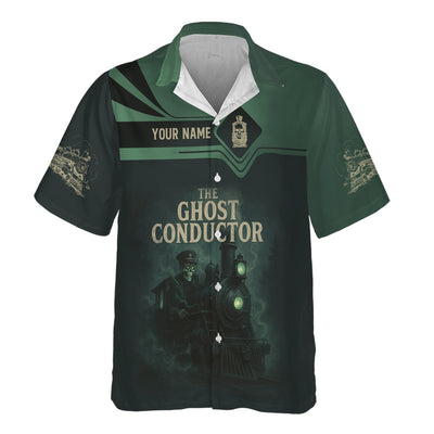 Custom Name Steam Train T-shirt, The Ghost Conductor Design, Scary Funny Design, Train Lover Gift
