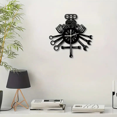 Personalized Mechanic Theme Vinyl Record Wall Clock Home Decor
