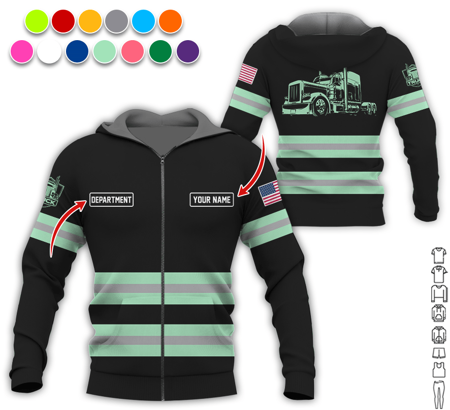 Custom Name Love Truck Shirt, Seafoam Gift for Men, Husband, or Dad, Trucker Apparel For Men