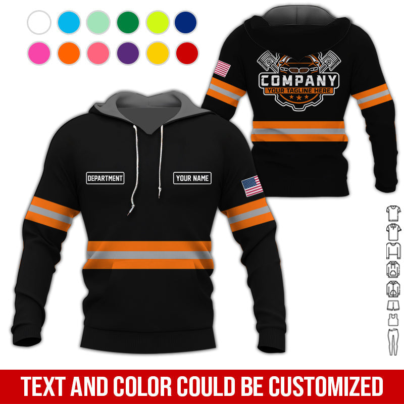 Custom Mechanic Shirt, Gift for Car Lovers, Husband, or Boyfriend, Unisex Fit for Men and Women, Classic Orange Shirt