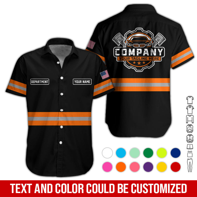 Custom Mechanic Shirt, Gift for Car Lovers, Husband, or Boyfriend, Unisex Fit for Men and Women, Classic Orange Shirt